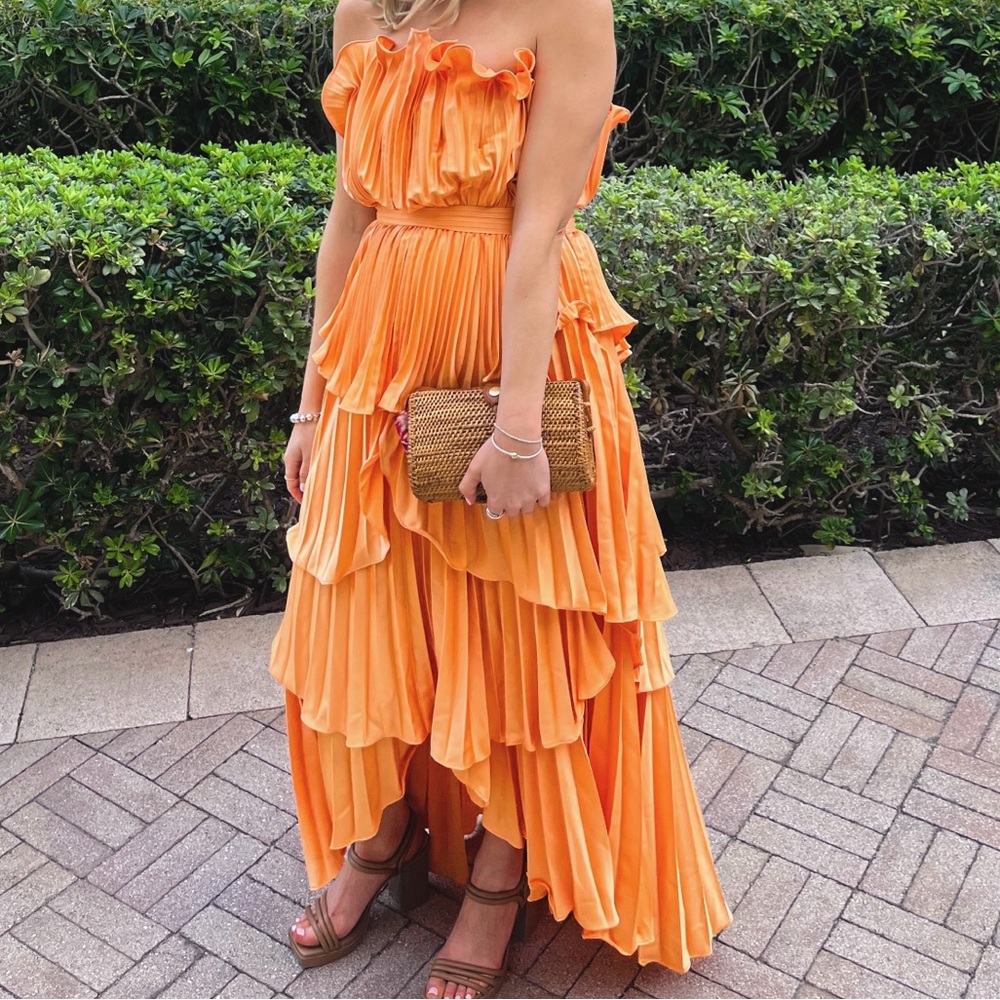 AMUR Janey Tiered Midi dress